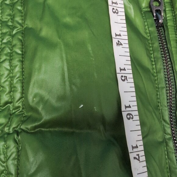 Amani Jeans Green Turtle Neck Puffer Jacket Women Size USA 12 - Picture 6 of 8